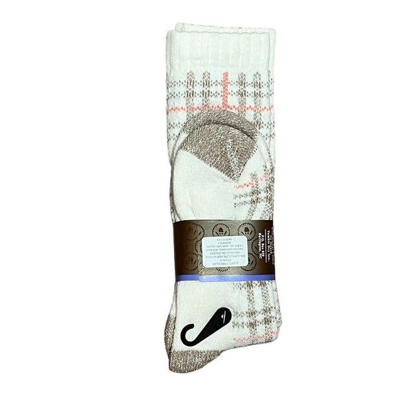 BOGO Wise Blend Cream Plaid Merino Wool Socks, Size M, NWT - Picture 2 of 2